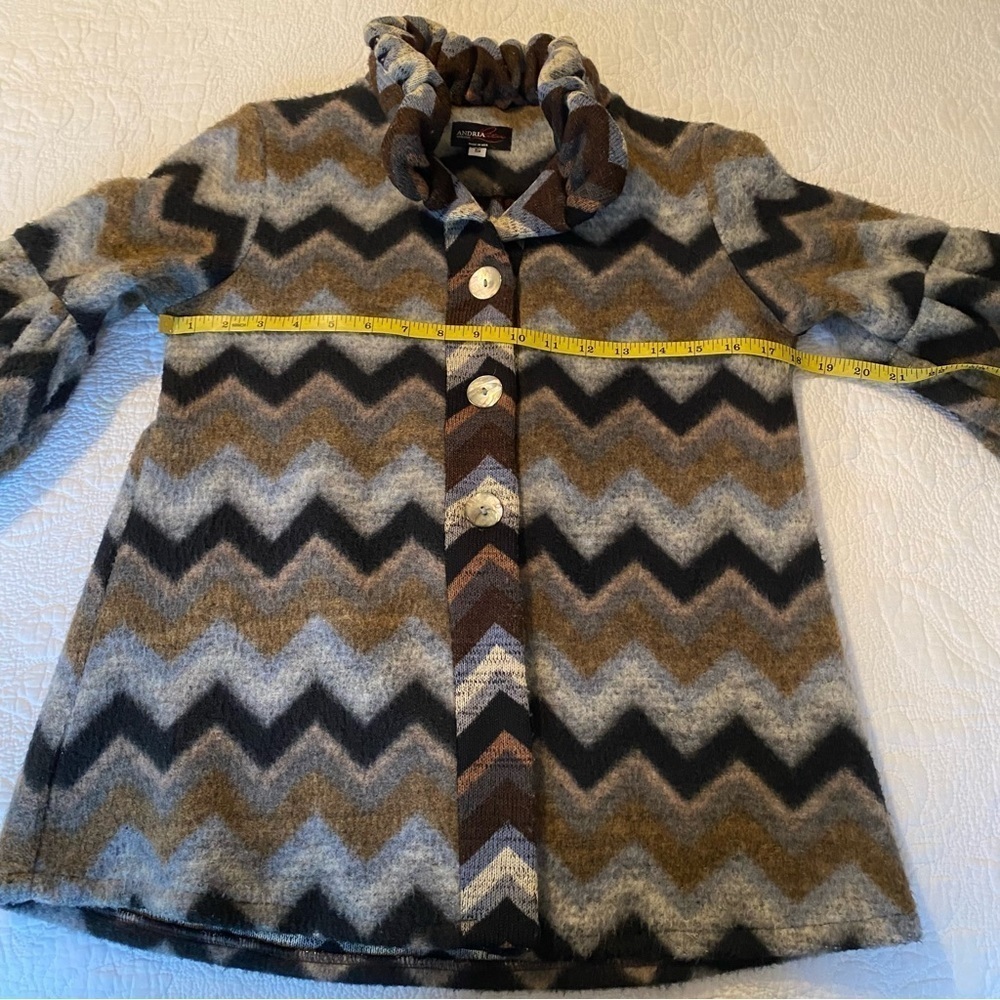 Andria Lieu Ruffle Collar Button Front Sweater Ja… - image 6